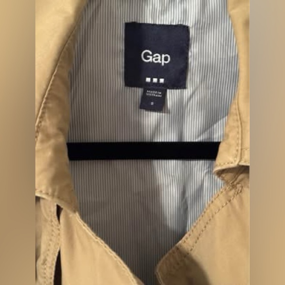 GAP Classic Beige khaki Trench Coat double breasted belt women’s small - Picture 5 of 7